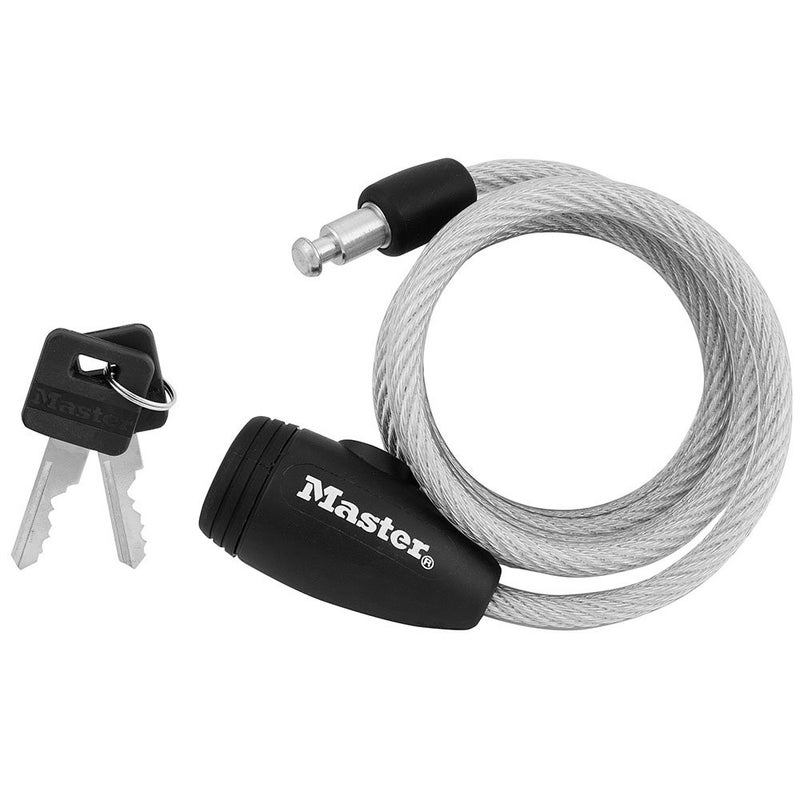 Master Lock 8109D Compact Bike Lock Cable, Silver, 5-Foot X 5/16-inch, Gray